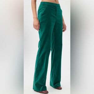Trina Turk Westport Green Velvet Wide Leg Pant Size 2